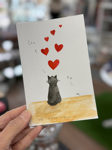 Handmade Watercolor Greeting Card By Nina Hand