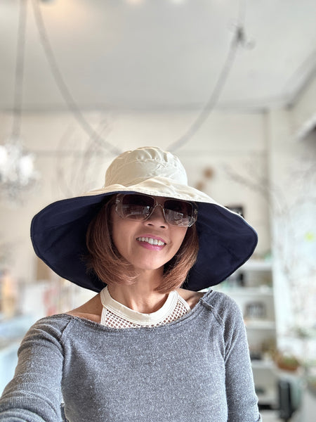 Reversible Sun Hat Extra Large Brim: Marnie Hat