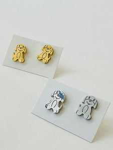 Dog Sitting Stud Earrings