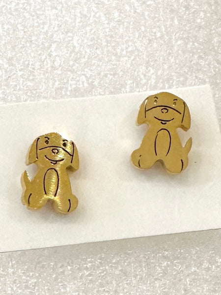 Dog Sitting Stud Earrings