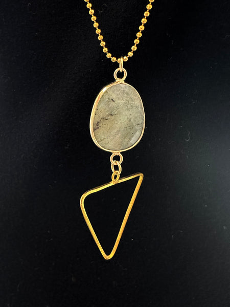 Geo Love Necklace: Handmade Strone with Triangle Drop Necklace
