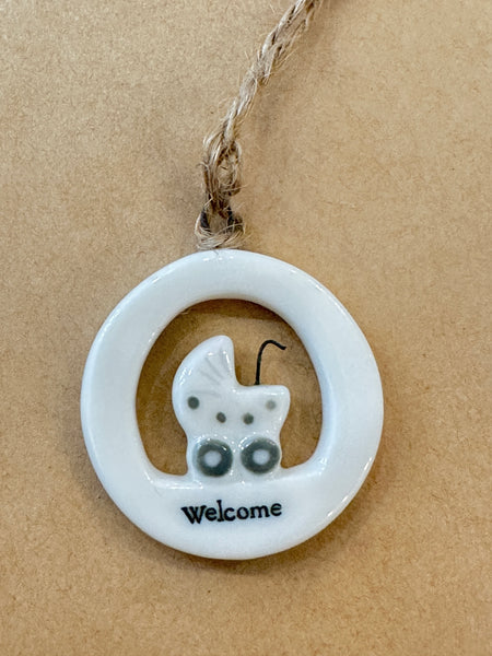 Cute Small Porcelain Hanging Tag