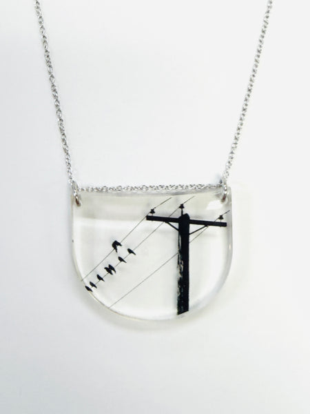 Drop Crow Pole: Pendant Necklace