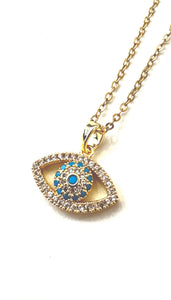 Evil Eye Charm Gold Necklace