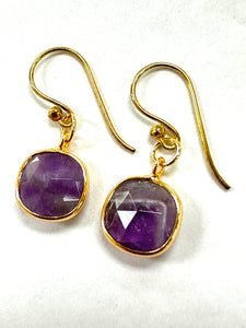 Tike Earrings: Hand-Wired Classic Faceted Semi-Precious Stone Drop Earrings