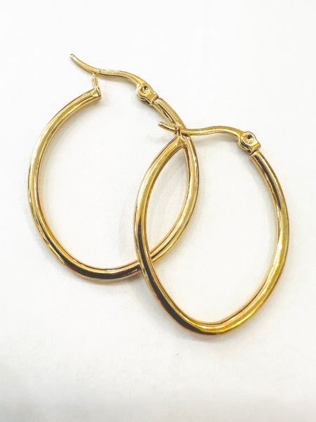 Oval Gold Hoop Earrings