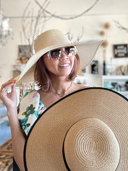 Extra Wide Packable 5.5" Brim Sun Hat: Lucia Hat