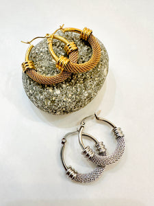 Elegant Mesh Hoop Earrings :Wynn Hoop