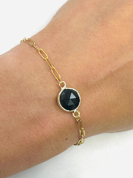 Handmade Semi Precious Stone Charm Gold Bracelet