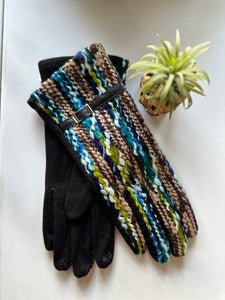 Colorful Texting Gloves With Belt Accents