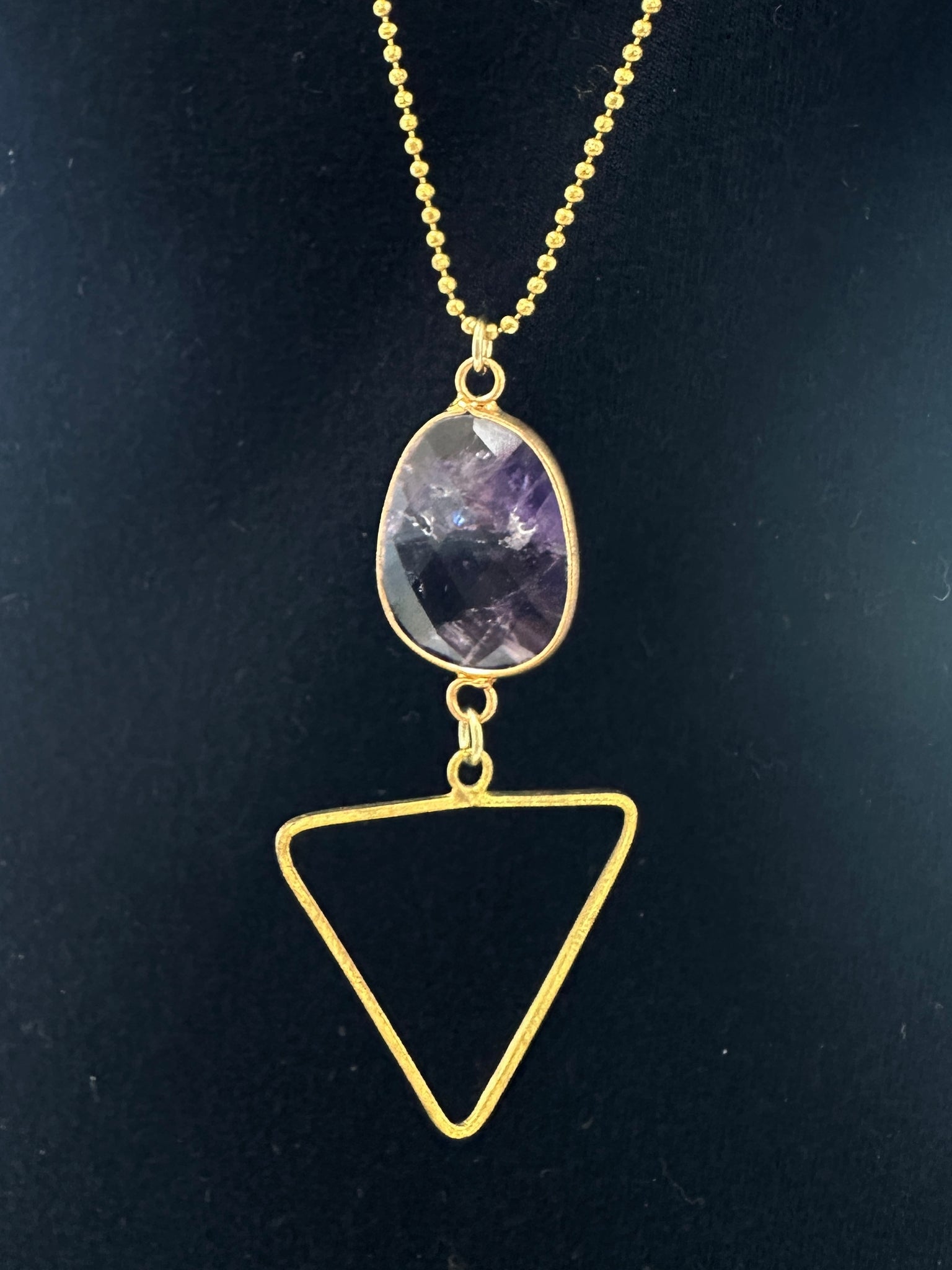 Geo Love Necklace: Handmade Strone with Triangle Drop Necklace