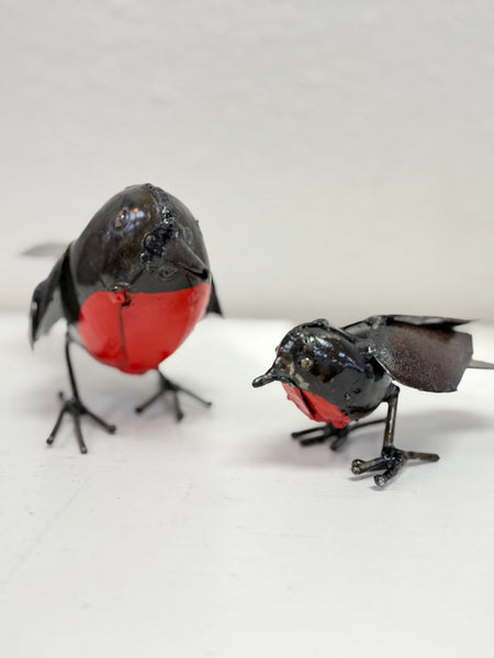 Handmade Recycled Metal Robin Redbreast Sculpture