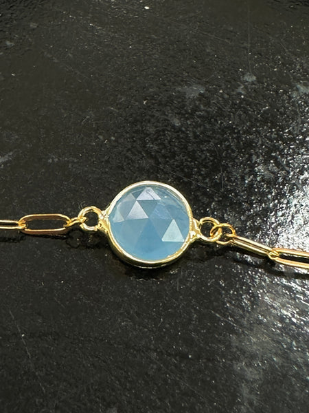 Handmade Semi Precious Stone Charm Gold Bracelet