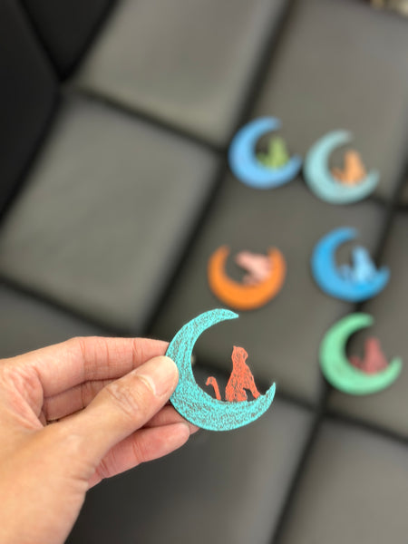 Cat on the Moon Small Magnet