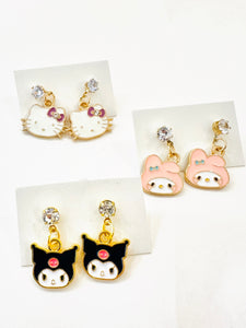 Sanrio Crystal Dangle Stud Earrings