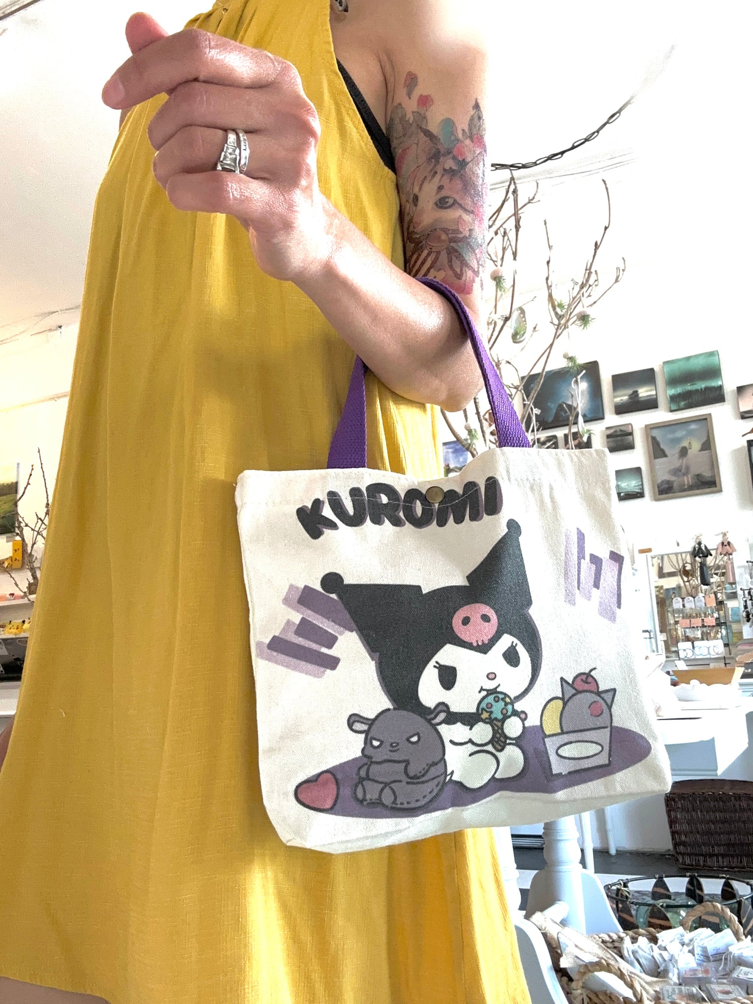 Sanrio Kuromi Canvas Bag/ Small Tote Bag