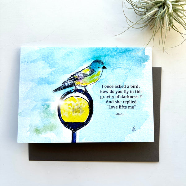 Love Lifts Me Greeting Card By Nina Hand