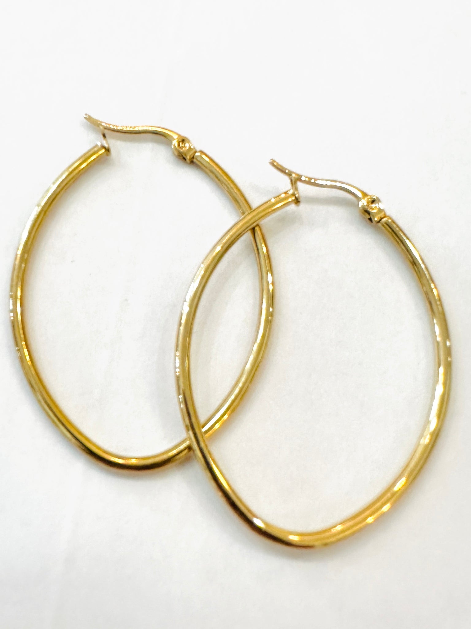 Oval Gold Hoop Earrings