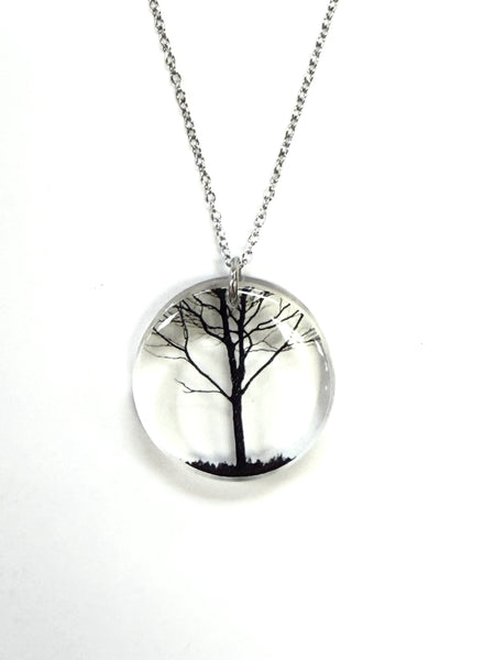 Round City Tree Pendant Necklace