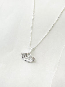 925 Dainty Silver Ginkgo Leaf Charm Necklace