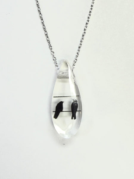 Drip 2 Crows Pendant Necklace