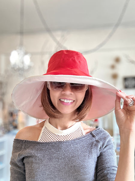 Reversible Sun Hat Extra Large Brim: Marnie Hat