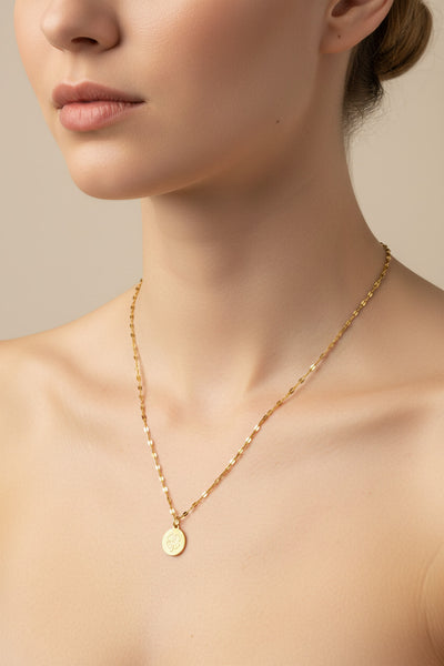 Dainty Edge Clover Gold Charm Necklace