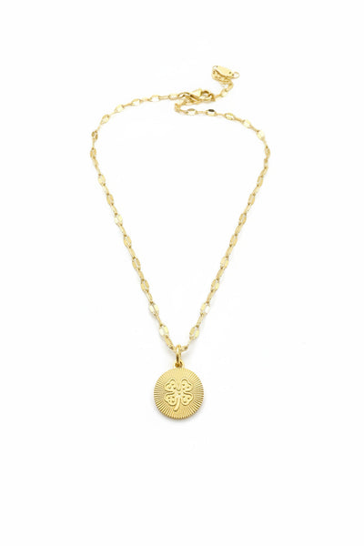 Dainty Edge Clover Gold Charm Necklace