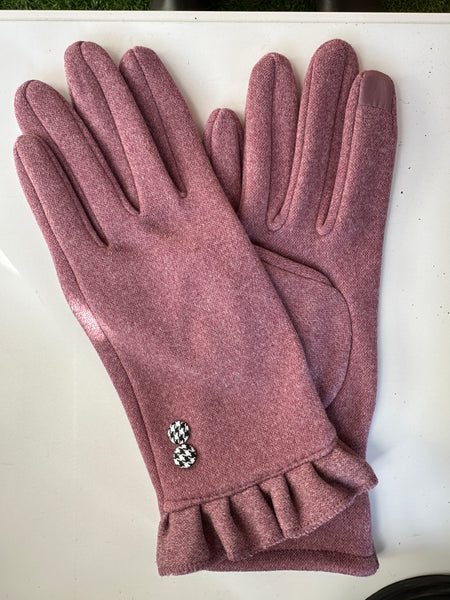 Peplum Beautiful Texting Gloves with Buttons Accents