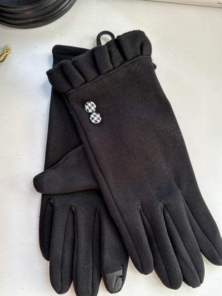 Peplum Beautiful Texting Gloves with Buttons Accents