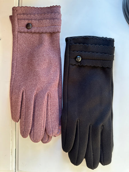 Moni Beautiful Texting Gloves with Botton Accents