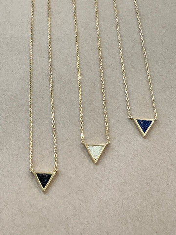 Druzy Triangle Necklace in Gold