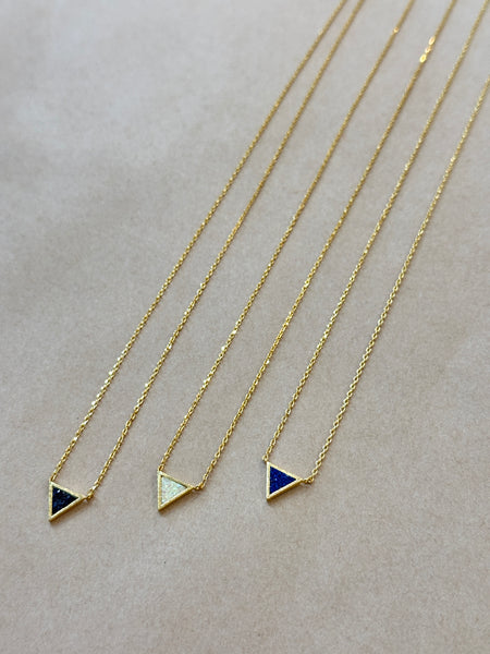 Druzy Triangle Necklace in Gold