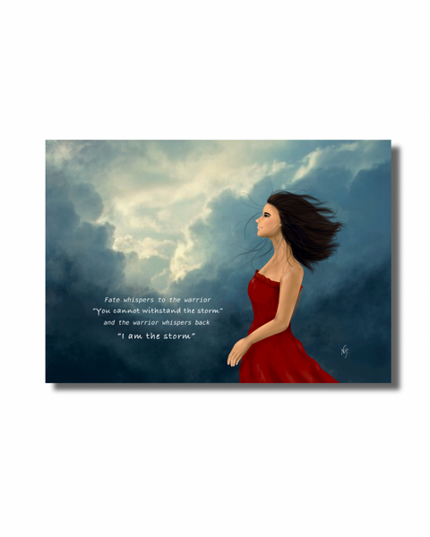 I Am the Storm – Illustrated Card of Strength and Encouragement