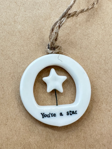 Cute Small Porcelain Hanging Tag