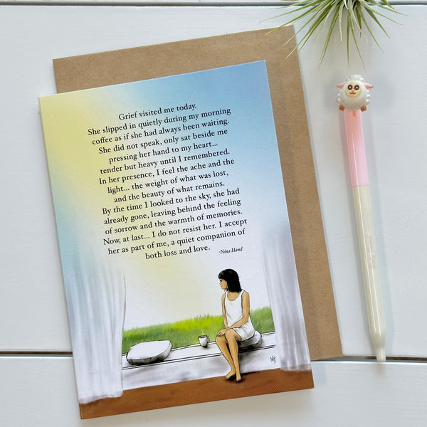 Over The Cup Of Coffee: Sentimental Loss of Life Greeting Card