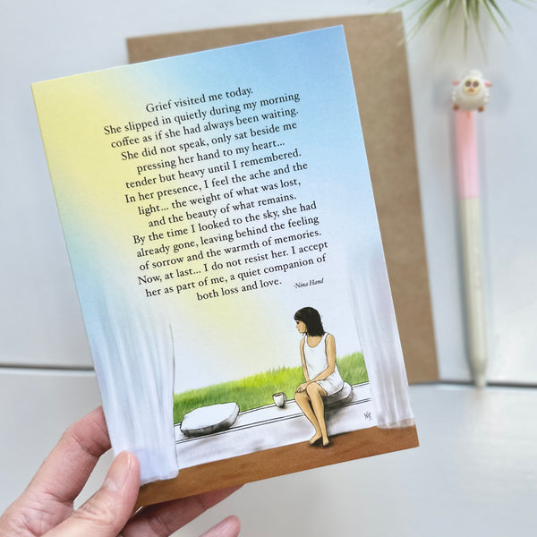 Over The Cup Of Coffee: Sentimental Loss of Life Greeting Card