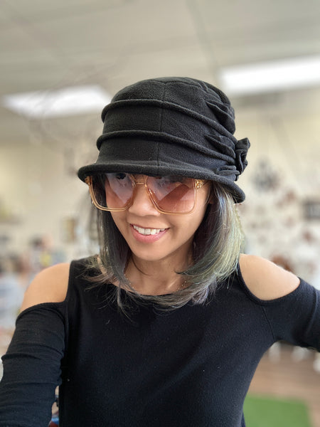 Ella Hat : Lana Boiled Wool Hat With Flower Accents