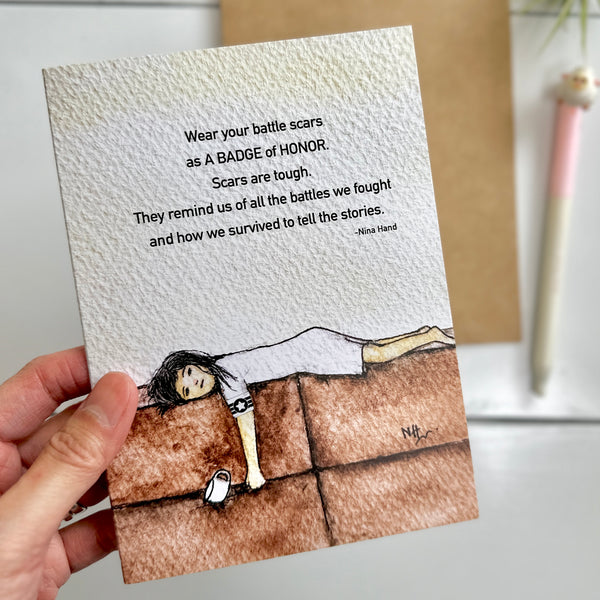 Battle Scars Greeting Card