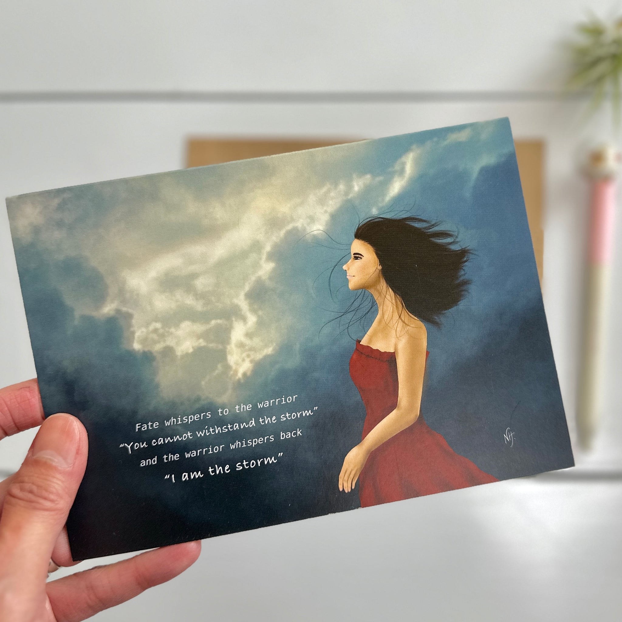 I Am the Storm – Illustrated Card of Strength and Encouragement