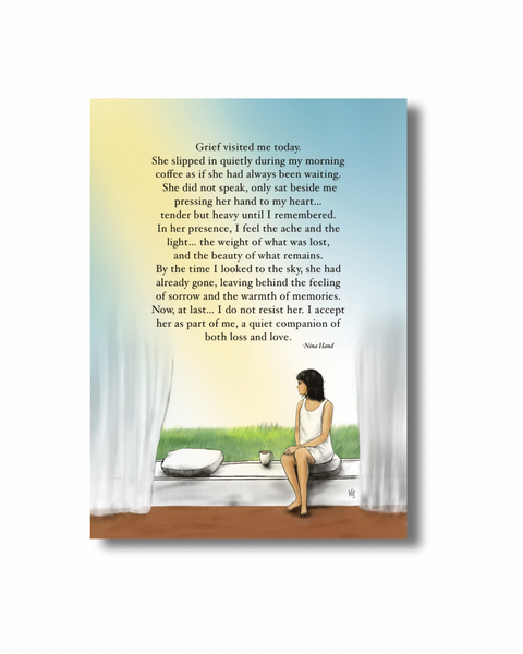 Over The Cup Of Coffee: Sentimental Loss of Life Greeting Card