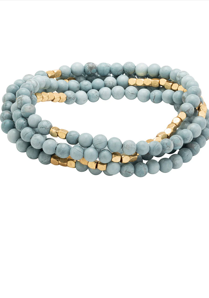 Blue Howlite Stone Wrap Bracelet/Necklace
