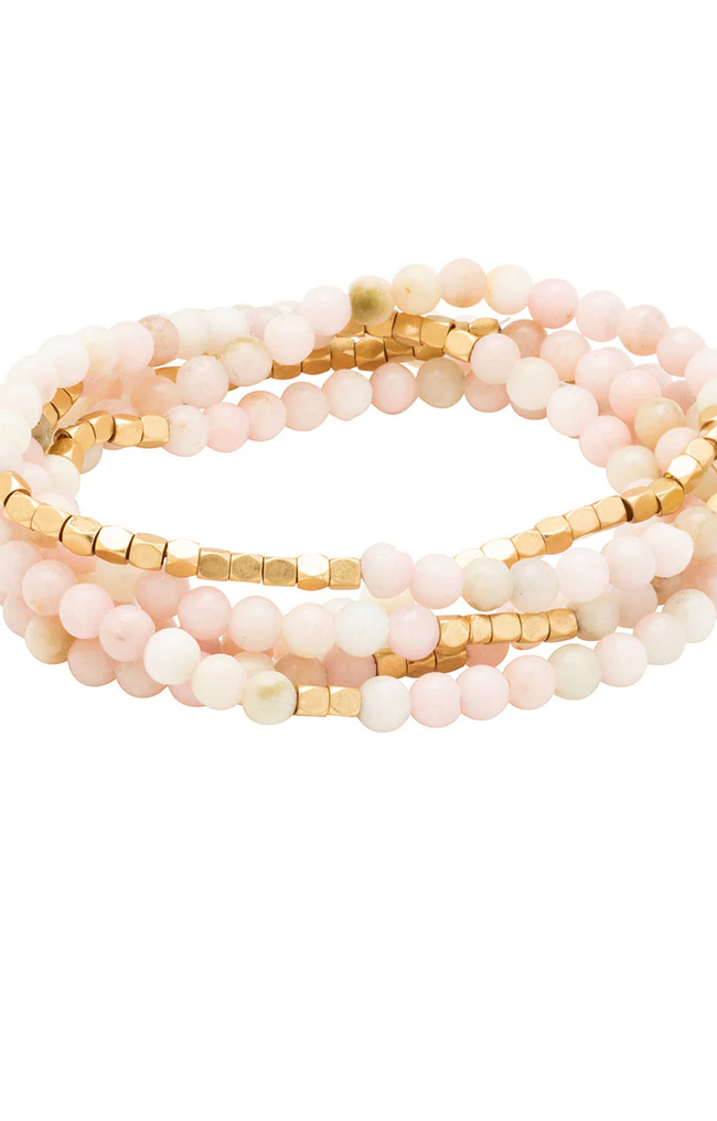 Pink Opal Stone Wrap Bracelet/Necklace