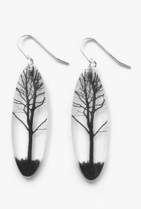 Tall Oval City Tree Earrings