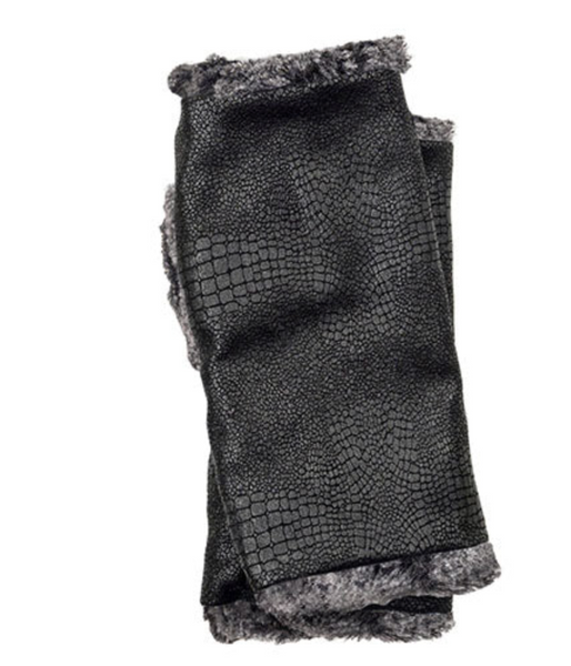 Super Soft Luxury Faux Fur Reversible Fingerless / Texting Gloves