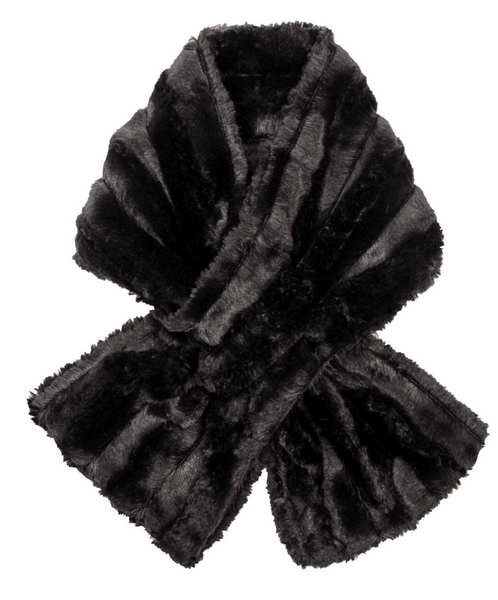 Pull-Thru Scarf - Minky Faux Fur in Black