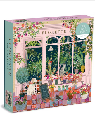 Florette 500 Piece Puzzle (Plant shop with Dog and Cat)