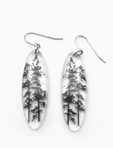 Tall Oval Forest Earrings