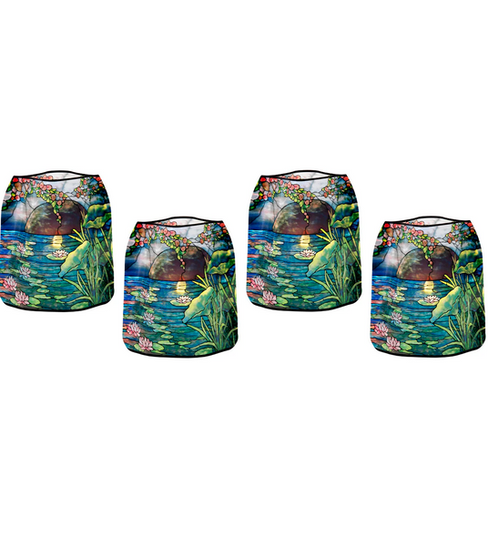 Louis C. Tiffany Mellon House Waterlilies  : Luminary Lantern / Water Actived Candle Holder