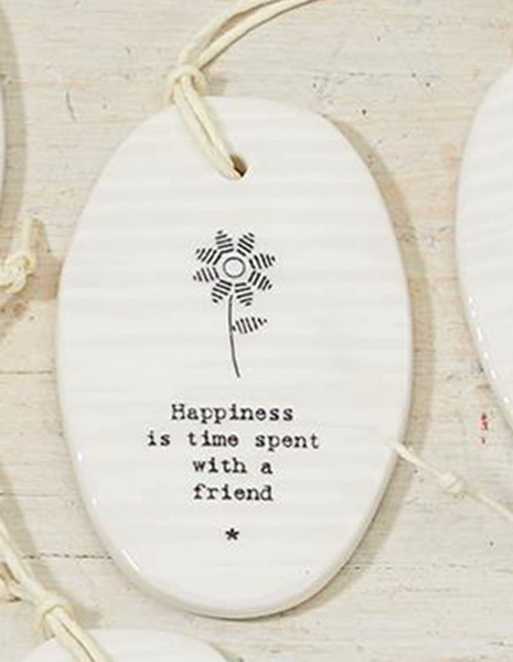 Sweet Sayings Porcelain Art With Affirmation Quote Ornament / Wall hanger